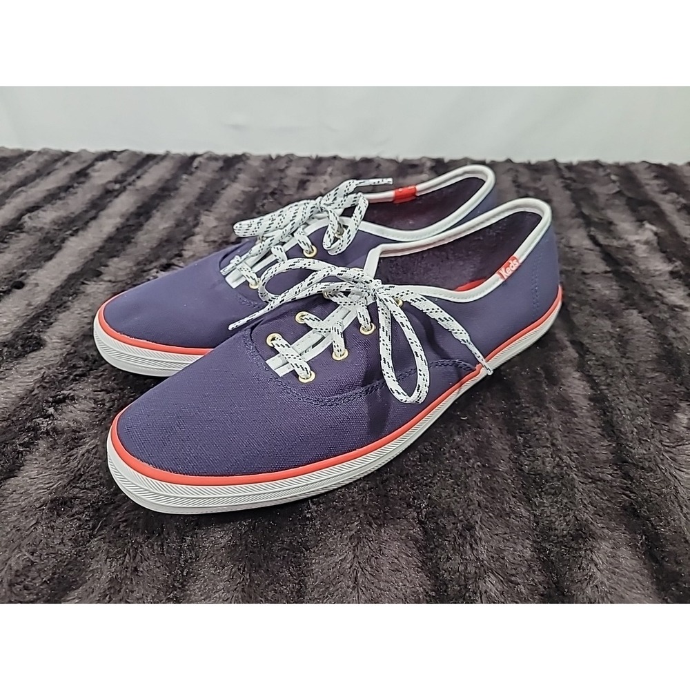 Keds Champion WF61869 Navy Canvas Sneakers Womens Size 10 Red Trim Speckled Lace